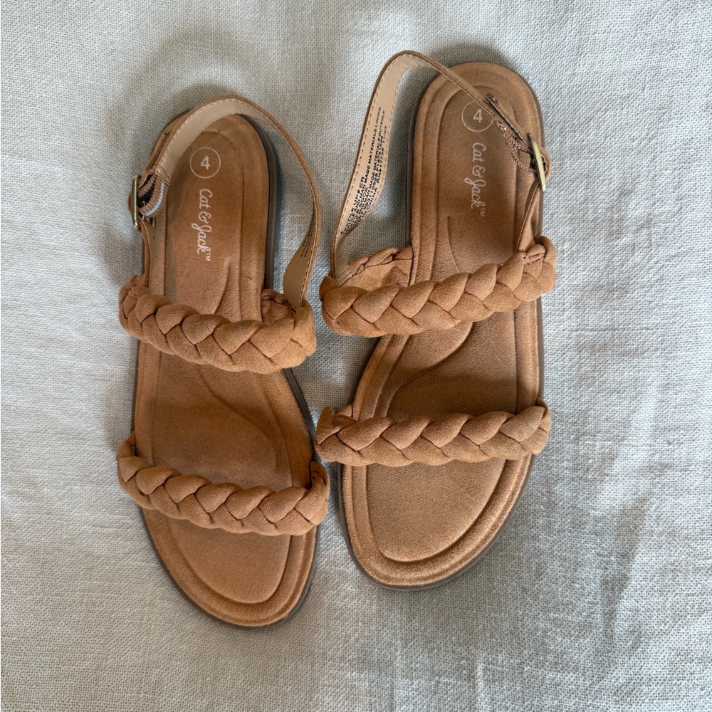 Cat & Jack Brown Braided Strap Sandals